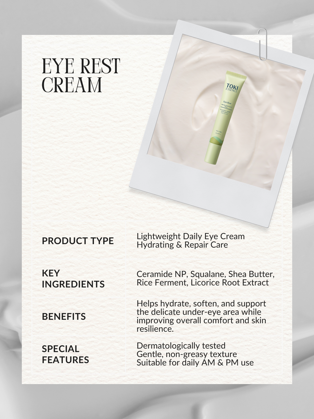 Toki Essence Eye Rest and Repair Cream